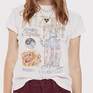 MOTHER White Dazzler Witchy Short Sleeve Tee